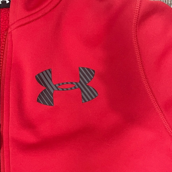 Under Armour Kids Bold Red Zip-Up Hoodie, Sz YLG - Picture 2 of 6
